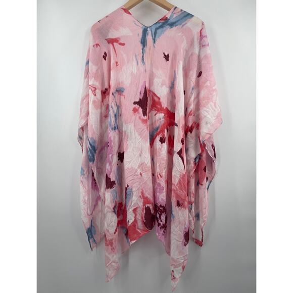 COLLECTION EIGHTEEN Wrap Scarf NWT Warm Pink Multi Spring Lightweight Colorful - Picture 2 of 14